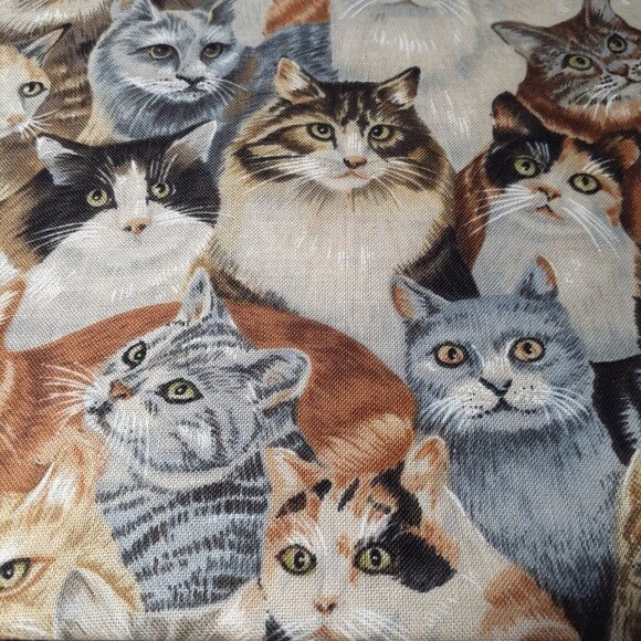 Cotton Sewing Fabric Assorted Cats Tabby Tortoise Shell Quilt Crafts 1.5 yd x44" - Picture 3 of 5